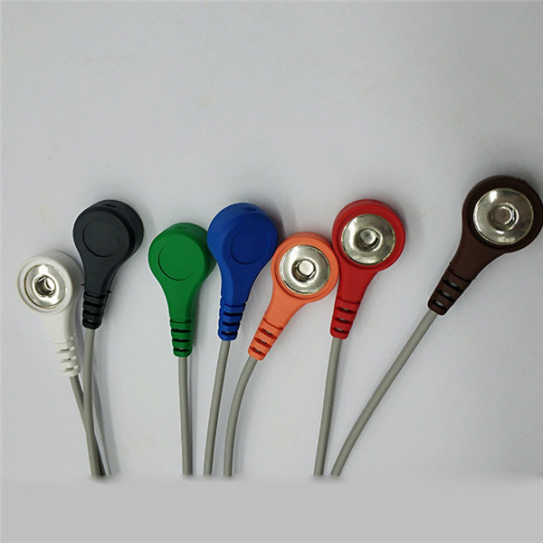 ECG Machine Ge ECG Lead Wires , Custom 7 Lead Holter Monitor Electrodes