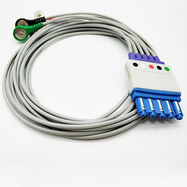 90cm Durable HP 5 Leads snap ECG Cables And Leadwires Customized Design OEM / ODM Service