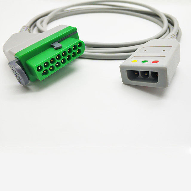 Fukuda Denshi 15 Pin ECG Trunk Cable to Mindray 3 Leadwires