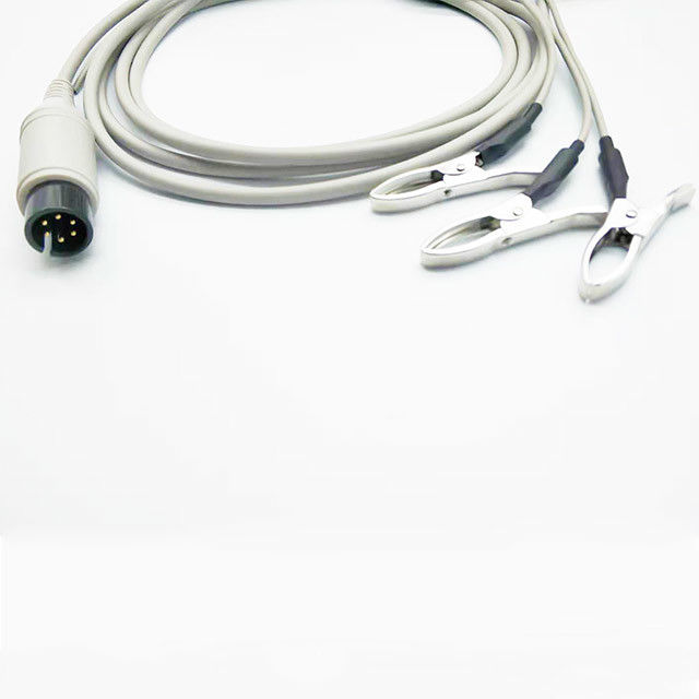 AAMI 6 pin 3 Lead Animal Clip TPU AHA ECG Cables And Leadwires