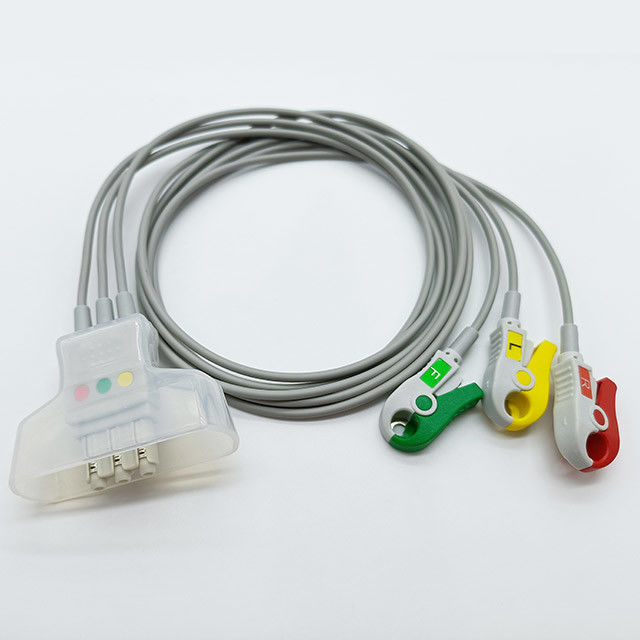 TPU ISO13485 HP Philips Telemetry ECG Cables 3 Leads Grabber