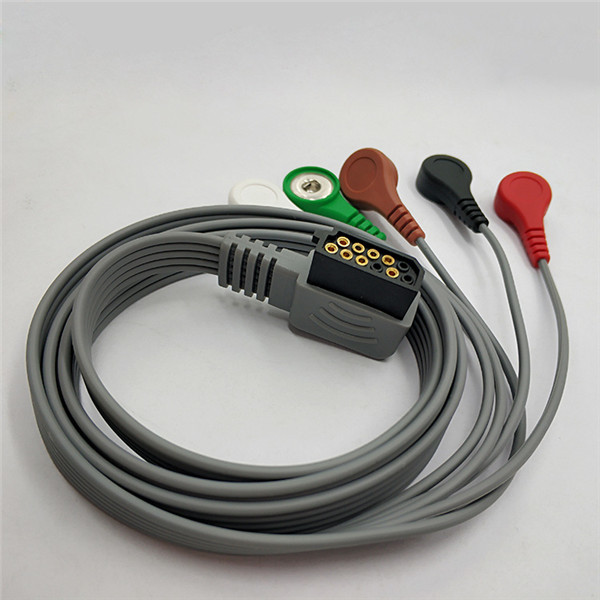 HP Digitrak XT Holter ECG Cable With Leadwires 5 Lead AHA Holter Recorder