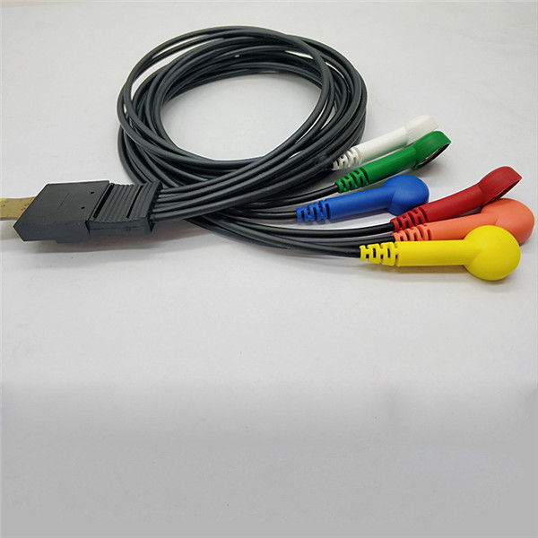Hospital Use Schiller Holter ECG Cable 6 Lead Multi Color 90cm Length MT - 101