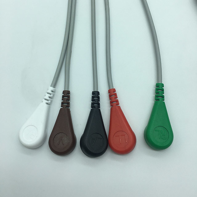 8 Pin Philips Ecg Cable / Clip , Monitor Connector Reusable ECG Lead Wires