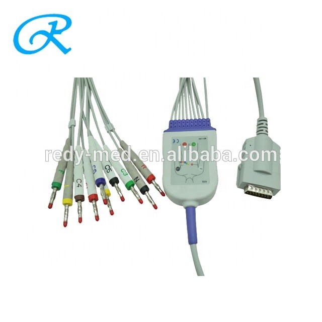 10 Lead EKG Cable Banana 4.0 IEC 3.6M Medical Materials Accessories DB-15 Connector