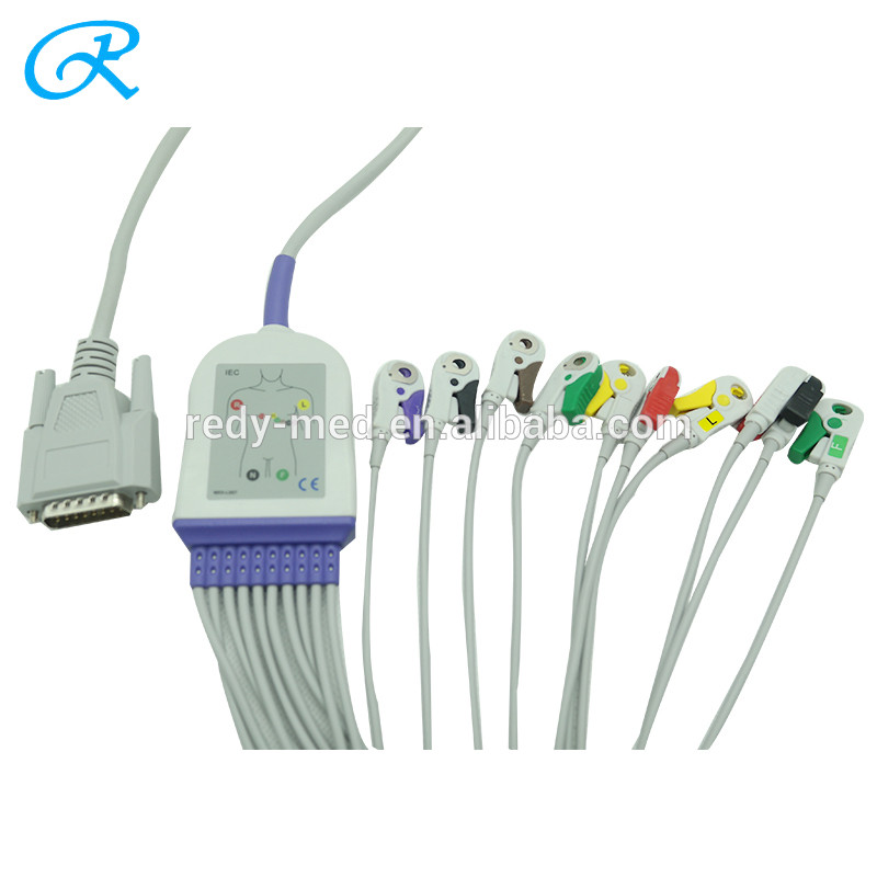 10 Lead EKG Cable Banana 4.0 IEC 3.6M Medical Materials Accessories DB-15 Connector