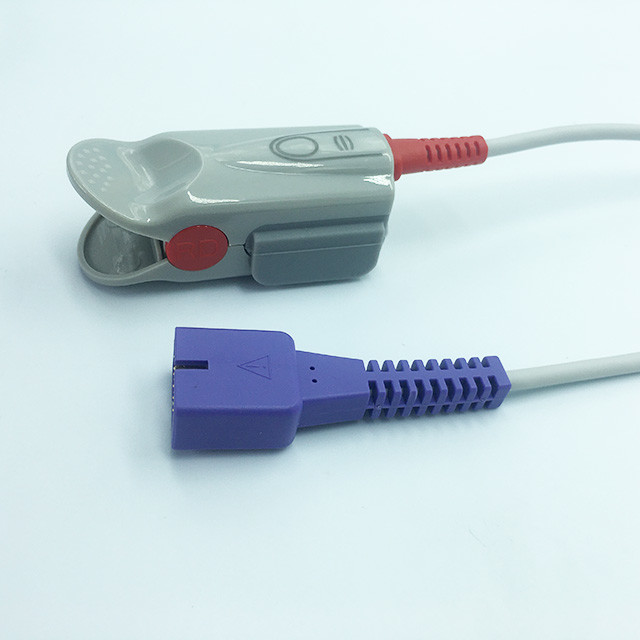 Adult Finger Monitor SPO2 Sensor 3 Meter Nellco Oxima 9 Pin Reusable Gray Color