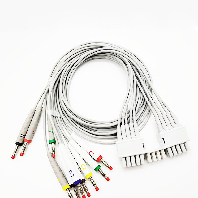 127cm Banana Plug 10 leads Ecg holter Cable , 0.47lb TPU Mortara Holter Monitor