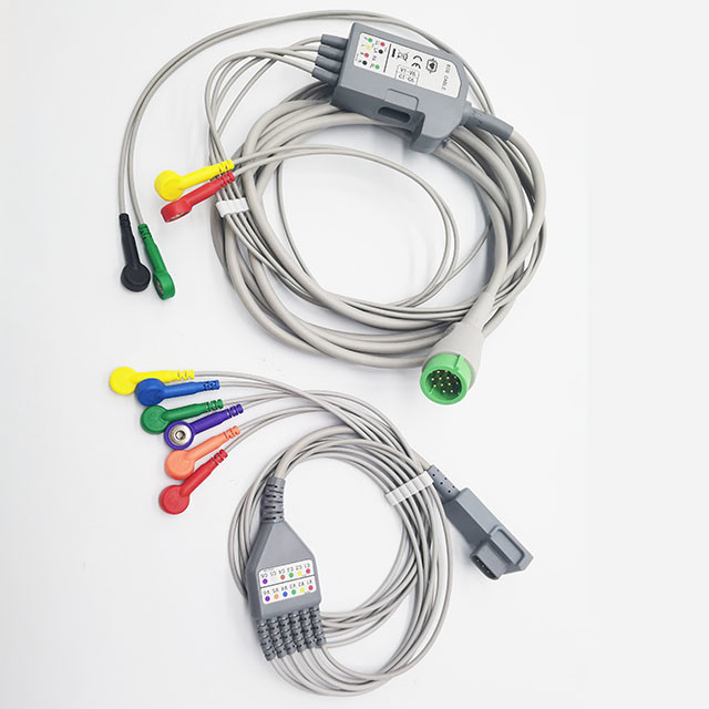 7/12 Pin Snap AHA, ECG Cables And Leadwires, Patient Monitor Accessory,compatible for MDT