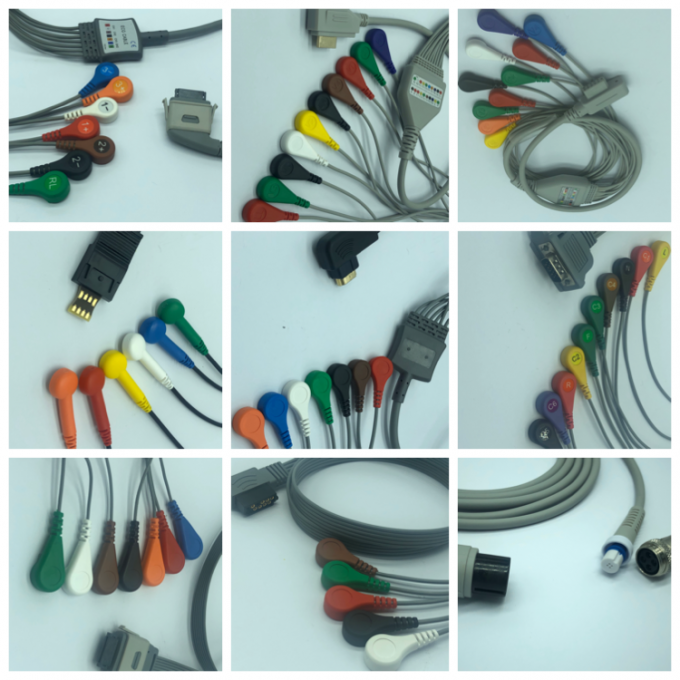 GE Marquette Holter ECG Cable And Lead Wires Reusable IEC Cable Color ...