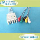 4mm Dia Disposable Ecg Lead Wires , IEC Pinch Grabber Lead Shielded Cable