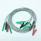Reusable DIN3 5 Lead Clip ECG Cable Green Black Red