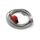 Length 2.2m SPO2 Extension Cable For  Gray TPU Jacket Cable