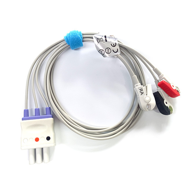 Mindray Datascope Simens ECG Cables And Leadwires 3 Leads Clip End