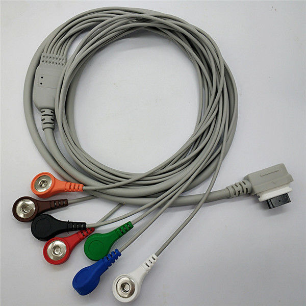 Medical Equipments Cable ECG Lead Wires Custom 7 Lead Holter Recorder cable for Compatible GE Monitor