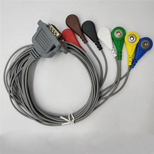 15 Pin 85cm Holter Ecg Trunk Cable , TPU Old Style DMS Ecg Cable Connectors