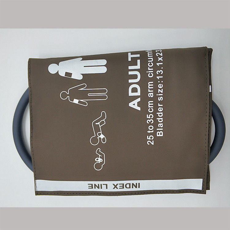 Adult Thigh Single NIBP Cuffs With Bladder 46 - 66cm Length Coffee Color