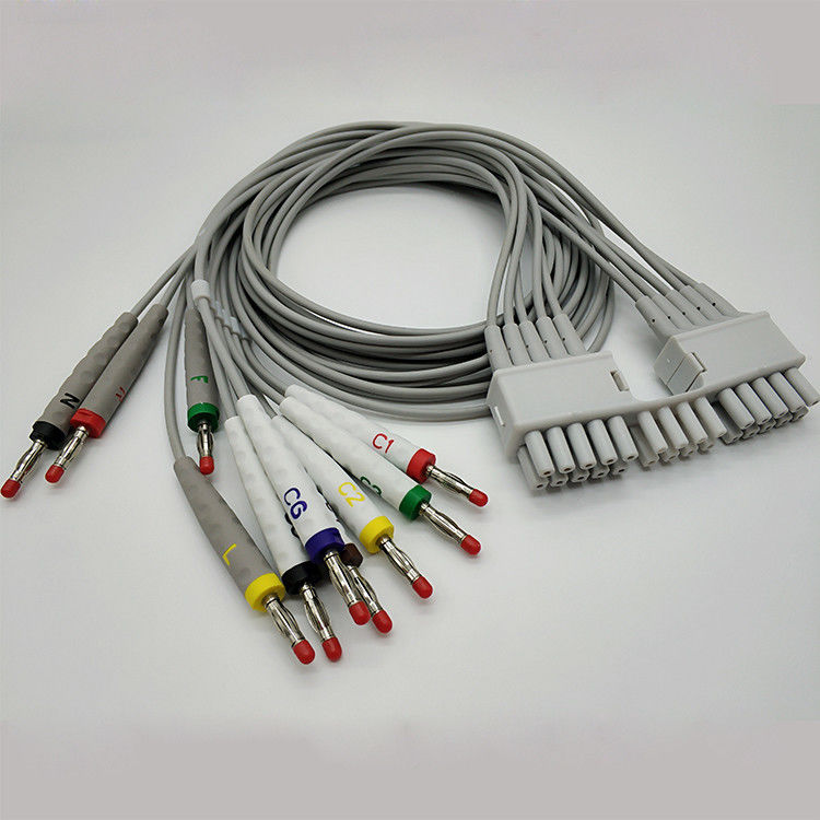 Compatible Mortara IEC Athletic Flat Leads Cables , Medical Holter Heart Monitor