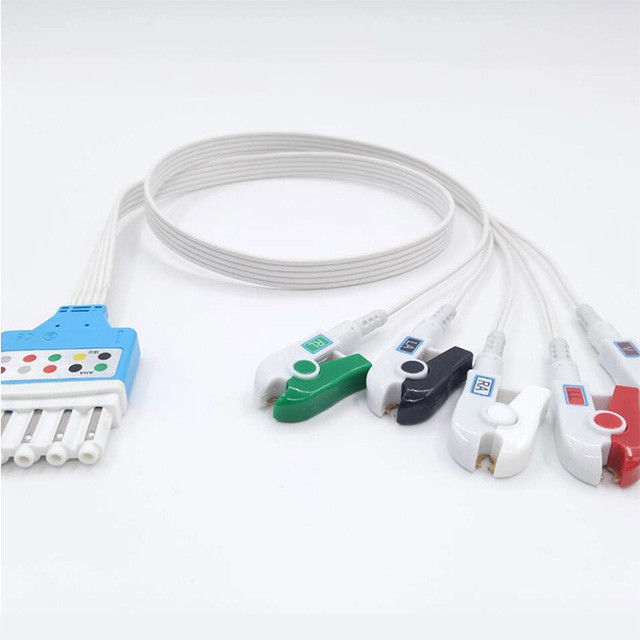 Compatible HP / PH 5 Lead Ecg Cable , TPU DG Type ECG Patient Cable