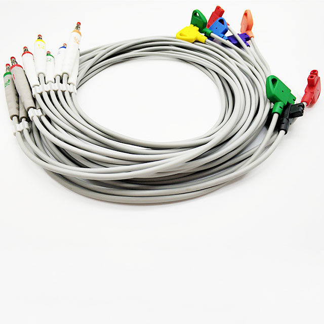 Compatible HP Banana EKG Cables 10 Lead 4.0 AHA Machine Electrocardiograph