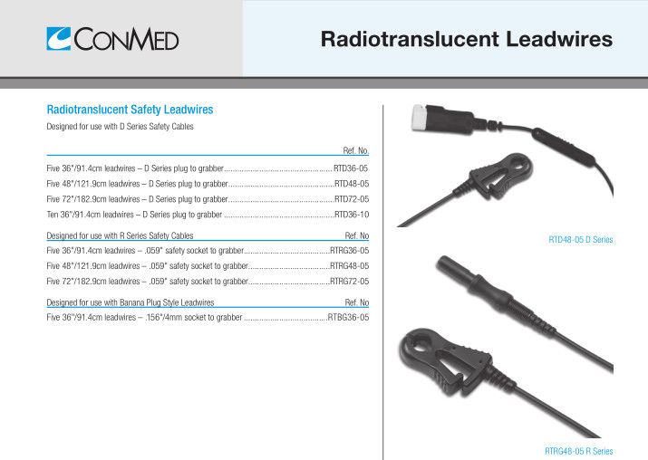 MRI IVY Radiotransparent Lead Chest Ecg Lead Wires