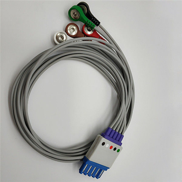 90cm 5 Leads HP PH ECG Cables And Leadwires With Snap