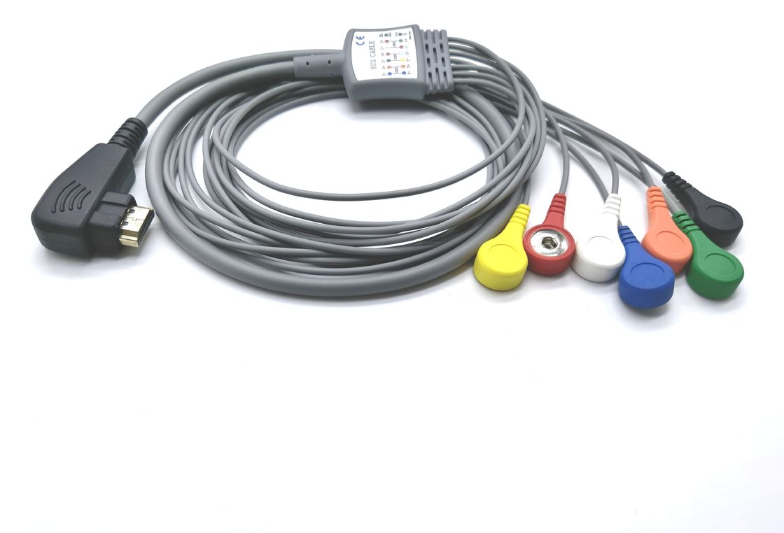 DMS300-3A IEC AHA Holter 7 Leads ECG Cable TPU 1m for Patient Moniter