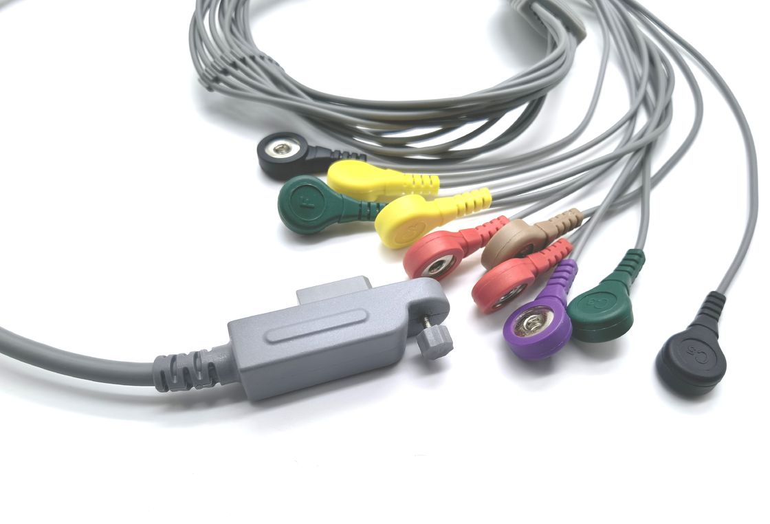 JinKe 10 Leads IEC AHA Holter ECG Lead Wires 0.25mA