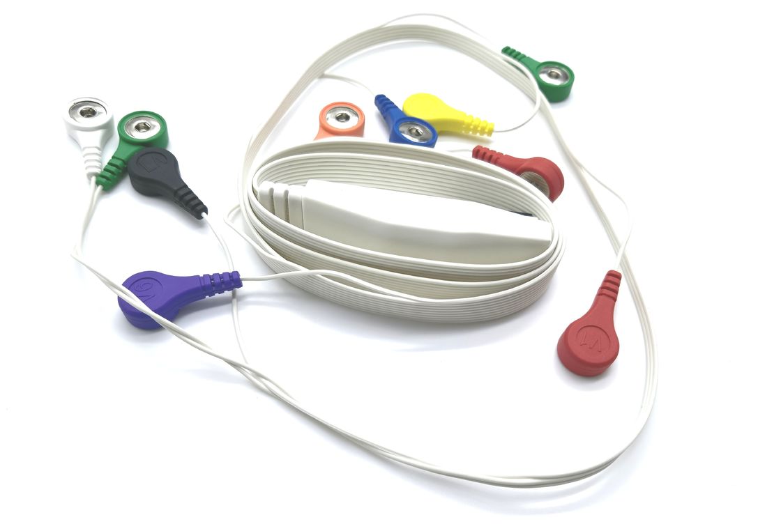 1.2m IEC AHA Holter Snap Clip ECG Cable Mortara H12 For Patient Monitor