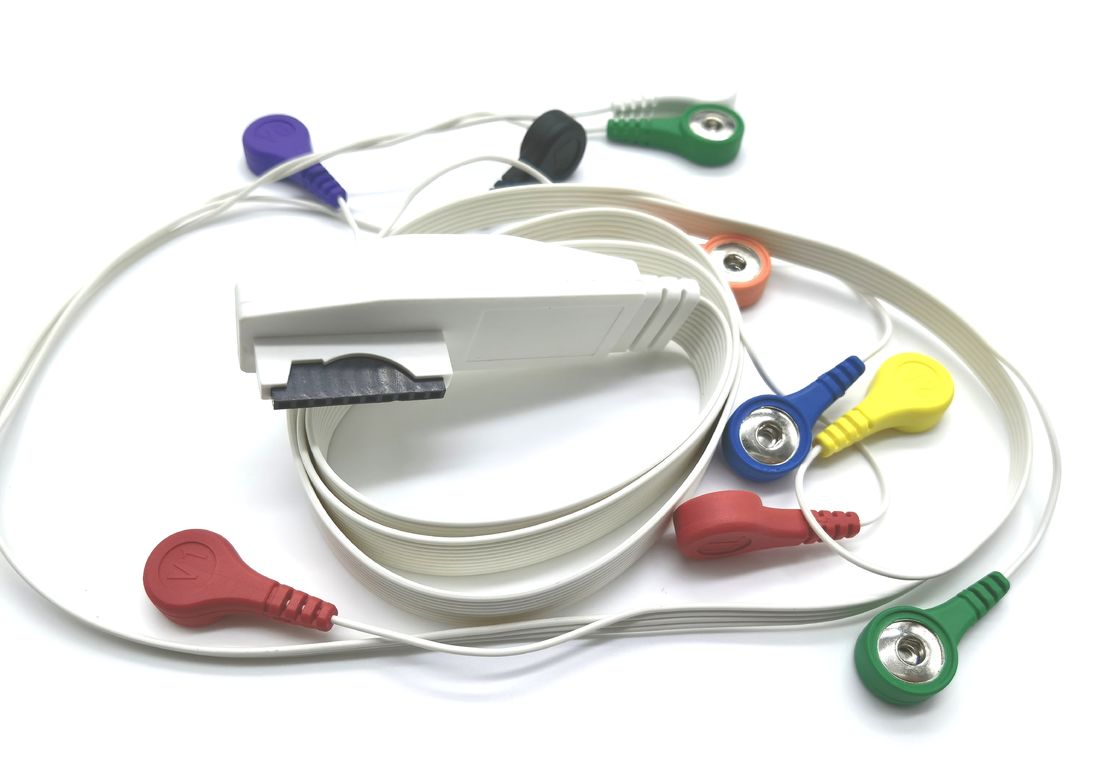 1.2m IEC AHA Holter Snap Clip ECG Cable Mortara H12 For Patient Monitor