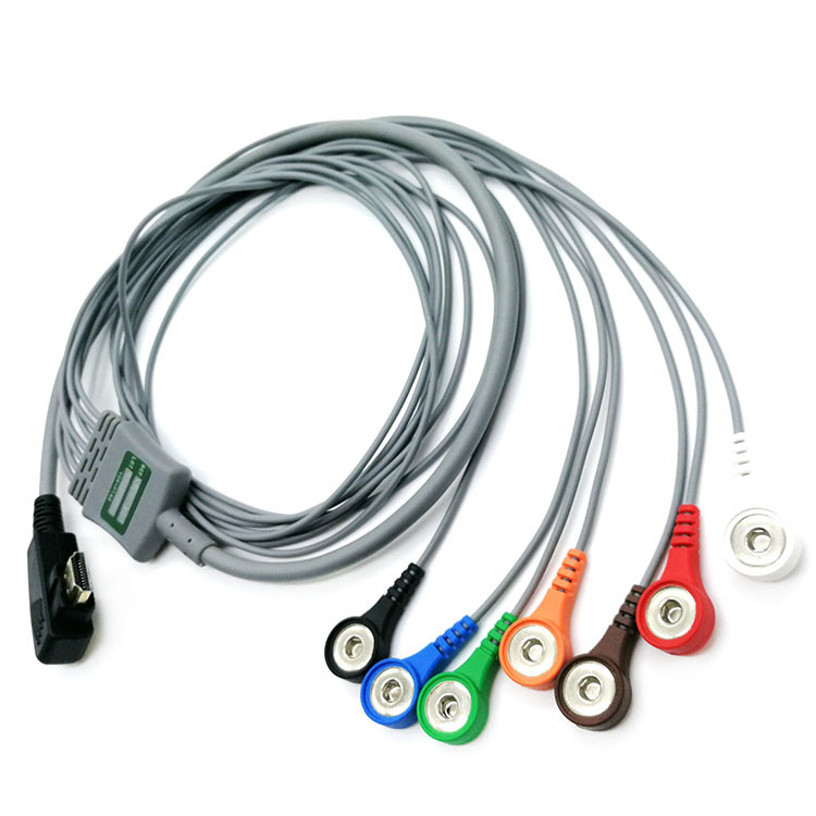 Grey DMS 1.2M 7 Lead Recorder Holter ECG Cable for Patient