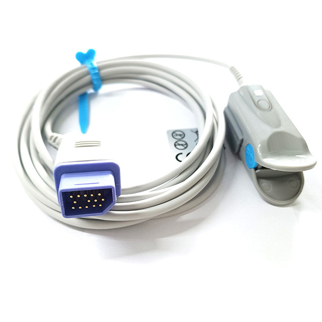Nihon Kohden Monitor Medical Spo2 Sensor 14pin  Purple Connector