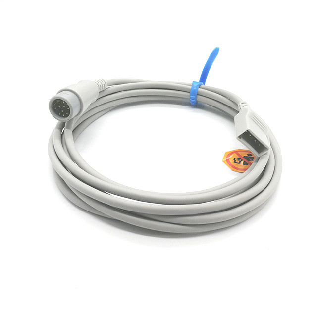 Medical Equipments Monitor IBP Transducer Cable With Biolight To Utah Connector