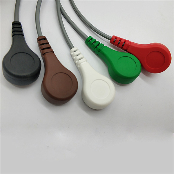 4 Leads Monitoring Philips ECG Trunk Cable , AHA Holter Leads Heart Monitor