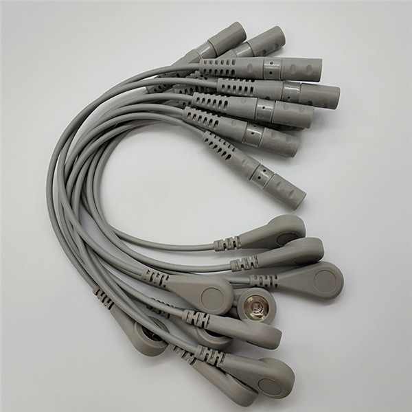 Banana Convers Screw Button Ecg Trunk Cable , Gray Ekg Lead Wires