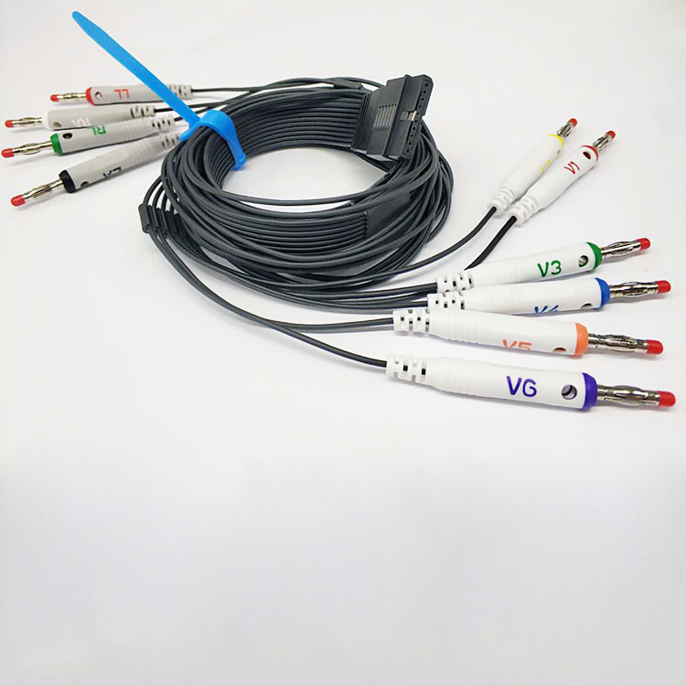 Schiller 10 Lead Banana EKG Cables 3.6M Length 10 Resistor AHA Standard