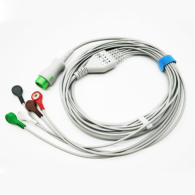 MINDRAY Patient Monitor Accessories , Snap Connection One Piece 5 leads Ecg Cable