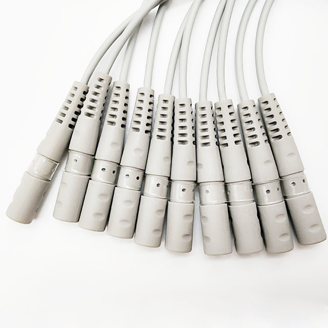 Adult / Pediatric 10 Lead ekg adapter cable leaders  , Banana 4.0 Clip Banana Ekg Electrodes