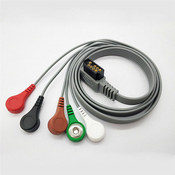 TPU 5 Lead Holter Patient Cable Medical Materials Accessories For ECG Machine
