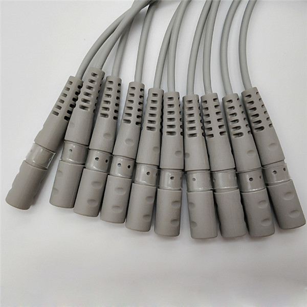 Latex Free Banana To Grabber 10 Leads EKG Adapter Cable