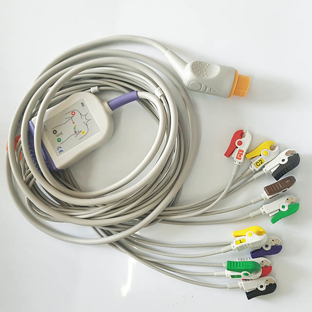 12 Pin 10 Leads Grabber IEC DIXTAL EP12PIN EKG Cable