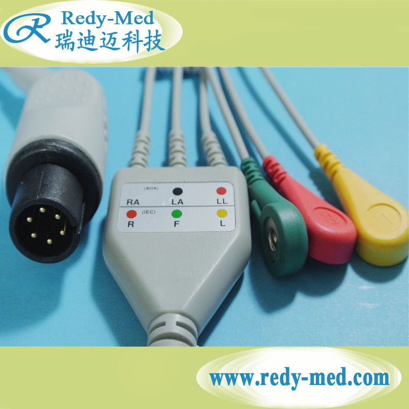 IEC AHA Common AAMI 3 5 Lead One Piece ECG Cable