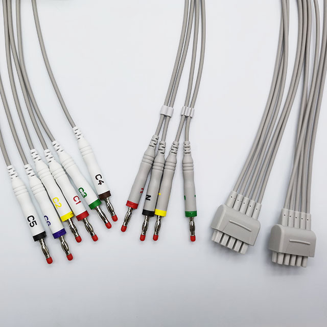 TPU EKG Cables For Fukuda GE Schiller Mindray Nihon Kohden