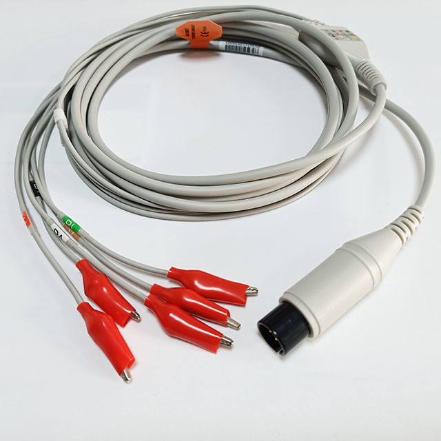 6P Dixtal Omnimed Monitor Animal ECG Cable 5 Lead  Grabber AAMI