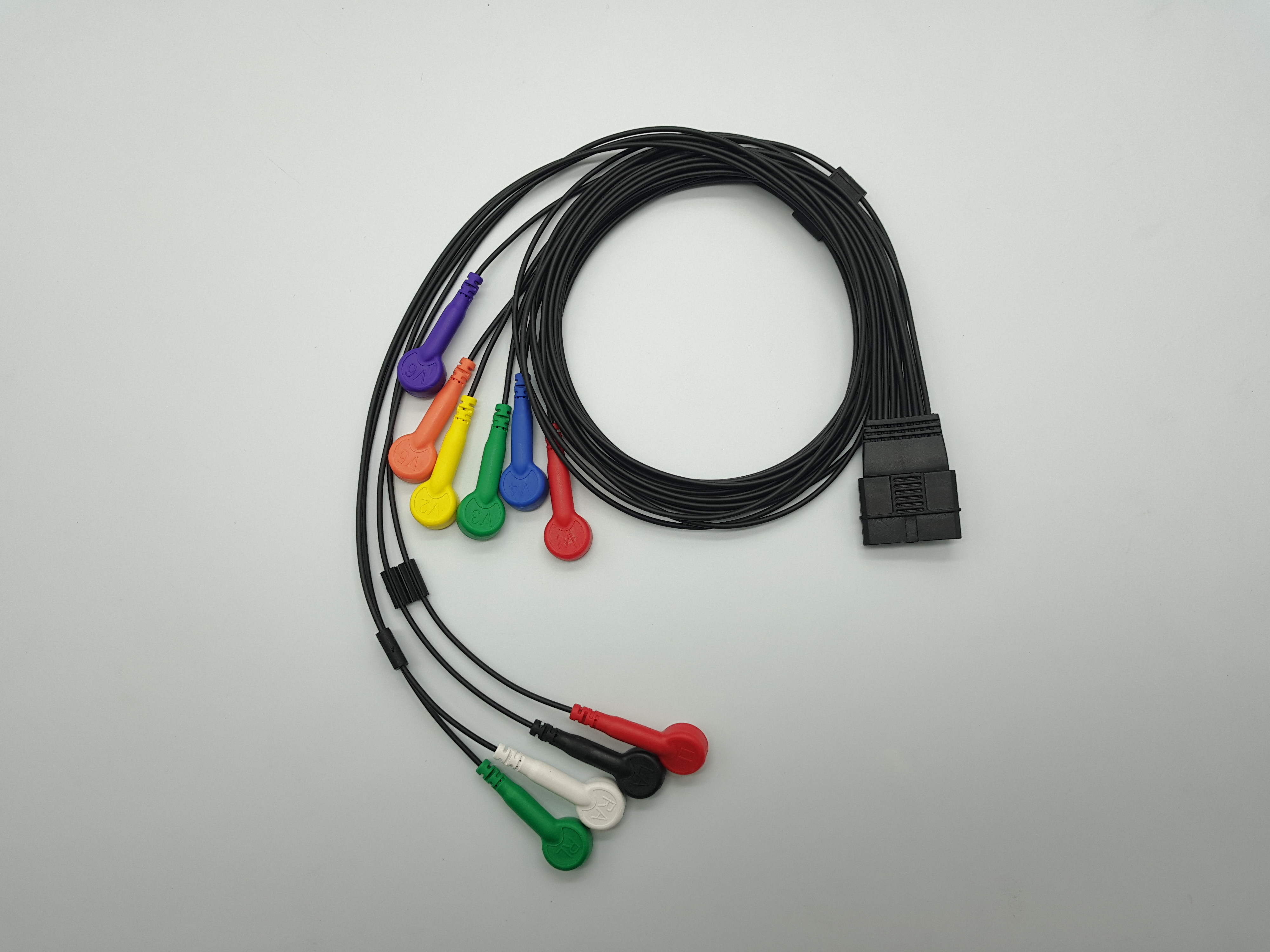 TPU 10 Lead IEC AHA Snap ECG Cable 1m For Schiller MS-12