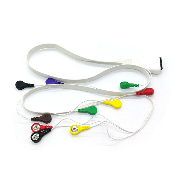 10 Lead AHA Standard Holter ECG Cable For EDAN Snap connection