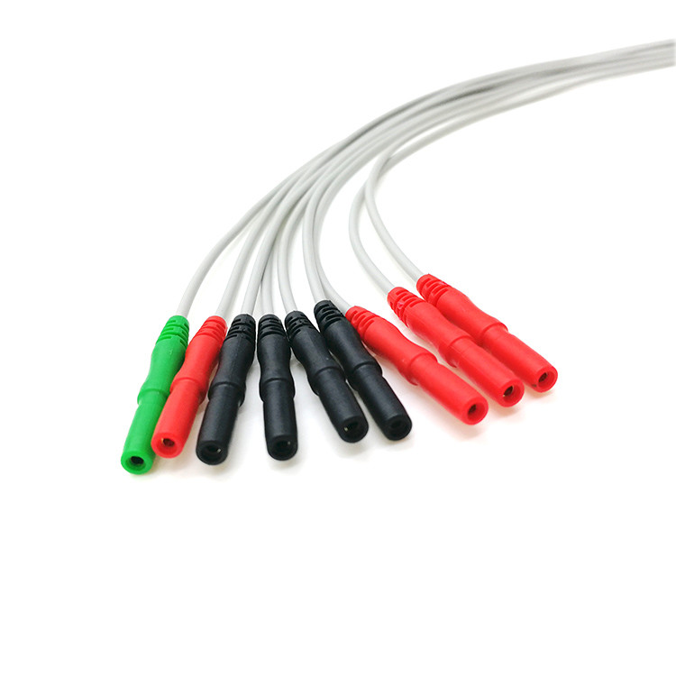 D Type ECG Electrode Leadwire 0.6m 9 Lead Grabber TPU EKG