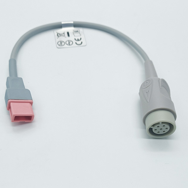 700-0027-00 ECG Cable Adaptor Pink 10pin Distal To Round 7pin Proximal TPU Material