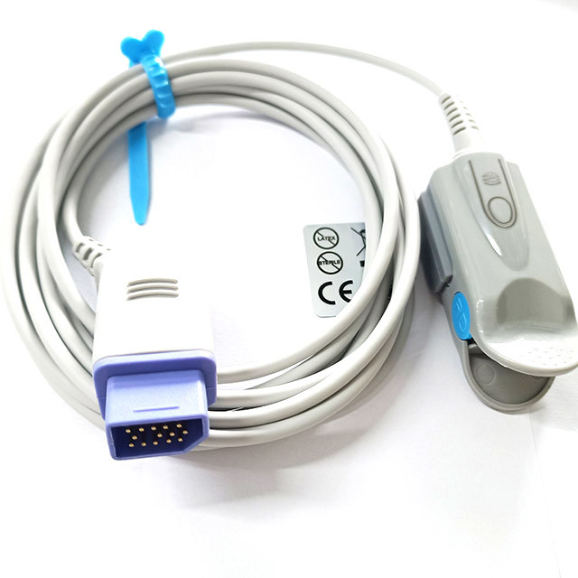 Nihon Kohden Monitor Medical Spo2 Sensor 14pin  Purple Connector